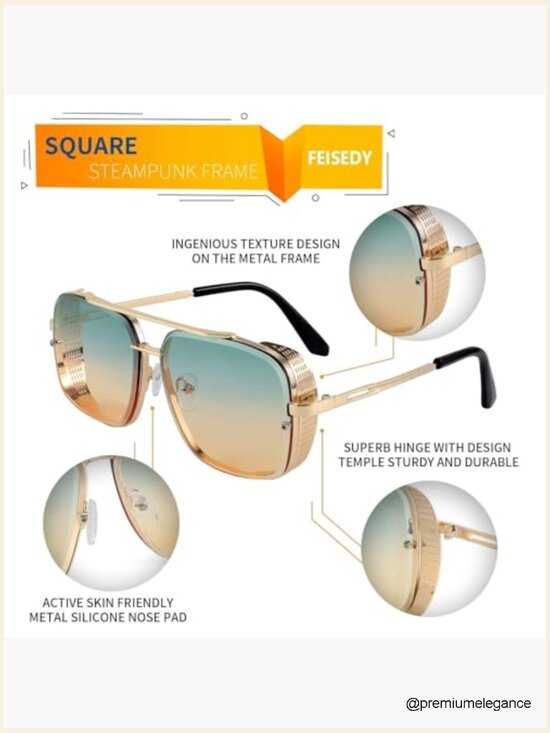 Vintage Square Aviator Sunglasses Polarized UV400 Metal Frame Driving Fishing main image 5